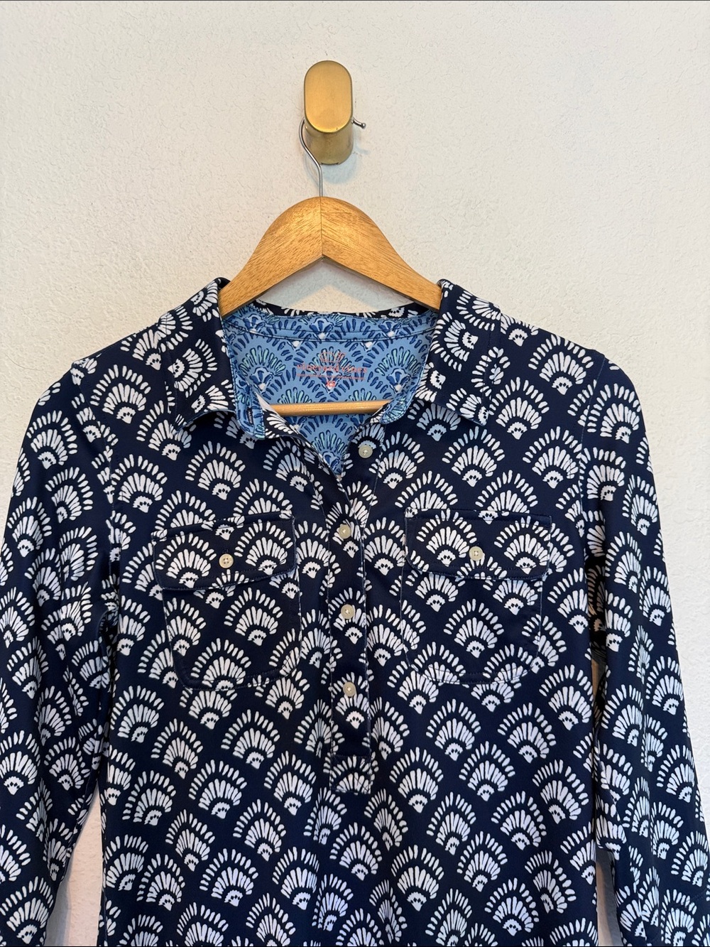 Perfect Vineyard Vines Sankaty Margo Blue Women’s Collared Shirt Dress Size XS - Picture 5 of 8